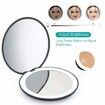 Rechargeable Compact Mirror,1x/10x Magnification Compact Mirror with Light For Girls,Black