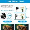 Macro Lens Kit 10X Macro Lens + CPL Filter with Multi-Function Lens Clip Phone Lens Attachment for Smartphone