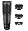 6 in 1 Phone Lens Kit - 22X Telephoto Lens,205° Fisheye Lens,120° Wide Angle Lens Compatible with Smartphone