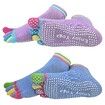 2 Pairs Yoga Socks for Women with Grips, Pilates Socks, Barre Socks ,Women's Non-Slip Grip Toe Socks-Purple & Blue