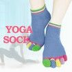 2 Pairs Yoga Socks for Women with Grips, Pilates Socks, Barre Socks ,Women's Non-Slip Grip Toe Socks-Purple & Blue