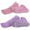 2 Pairs Yoga Socks for Women with Grips, Pilates Socks, Barre Socks ,Women's Non-Slip Grip Toe Socks-Pink & Purple