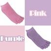 2 Pairs Yoga Socks for Women with Grips, Pilates Socks, Barre Socks ,Women's Non-Slip Grip Toe Socks-Pink & Purple