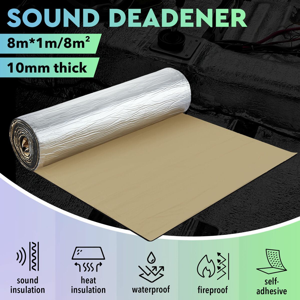Car Sound Deadener Noise Deadening Mat Proofing Dampening DIY Van Boat