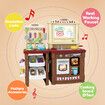 Pretend Kitchen Play Role Cooking Toys Set Children Cookery Cookware Playset Plastic Accessories Kids Toddler Gift Brown