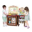 Pretend Kitchen Play Role Cooking Toys Set Children Cookery Cookware Playset Plastic Accessories Kids Toddler Gift Brown