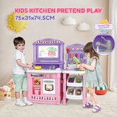 Pretend Kitchen Play Role Cooking Toys Set Children Cookery Cookware Playset Plastic Accessories Kids Toddler Gift Pink