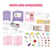 Pretend Kitchen Play Role Cooking Toys Set Children Cookery Cookware Playset Plastic Accessories Kids Toddler Gift Pink