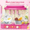 3 IN 1 Pretend Kitchen Play Role Cooking Toys Set Children Cookery Cookware Playset Plastic Accessories Kids Toddler Gift Pink