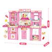 3 IN 1 Pretend Kitchen Play Role Cooking Toys Set Children Cookery Cookware Playset Plastic Accessories Kids Toddler Gift Pink
