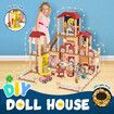 Doll House Barbie Dream Play Furniture Playhouses Toys Dollhouse Princess Castle Light with Elevator 8 Rooms 3 Stories 79cm