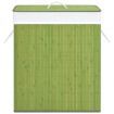 Bamboo Laundry Basket with 2 Sections Green 100 L