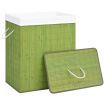 Bamboo Laundry Basket with Single Section Green 83 L