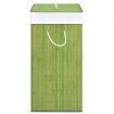 Bamboo Laundry Basket with Single Section Green 83 L