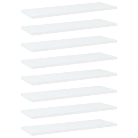 Bookshelf Boards 8 pcs White 60x20x1.5 cm Engineered Wood