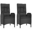 Outdoor Chairs 2 pcs Poly Rattan Black