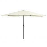 Outdoor Parasol with Metal Pole 400 cm Sand White