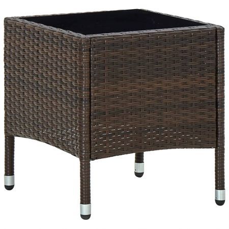 Garden Table Brown 40x40x45 cm Poly Rattan