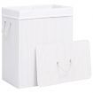 Bamboo Laundry Basket with 2 Sections White 100 L