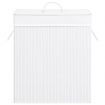 Bamboo Laundry Basket with 2 Sections White 100 L