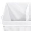 Bamboo Laundry Basket with 2 Sections White 100 L