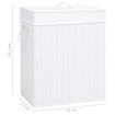 Bamboo Laundry Basket with 2 Sections White 100 L