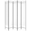 5-Panel Room Divider White 200x200 cm Fabric