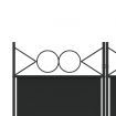 5-Panel Room Divider Black 200x220 cm Fabric