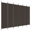 6-Panel Room Divider Brown 300x200 cm Fabric