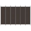 6-Panel Room Divider Brown 300x200 cm Fabric