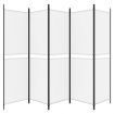 5-Panel Room Divider White 250x180 cm Fabric