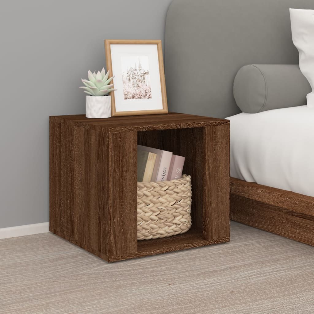 Bedside Table Brown Oak 41x40x36 cm Engineered Wood