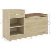 Shoe Bench Sonoma Oak 94.5x31x57 cm Engineered Wood