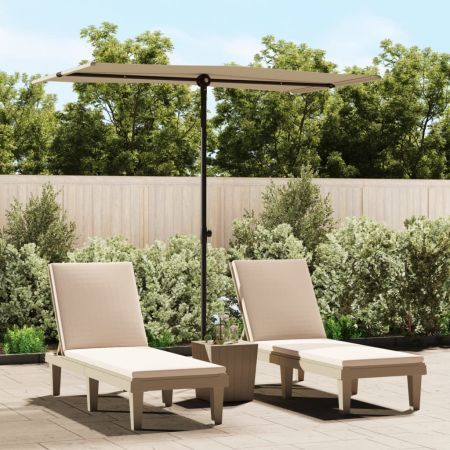 Outdoor Parasol with Aluminium Pole 180x110 cm Taupe