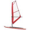 Inflatable Stand Up Paddleboard with Sail Set Red and White