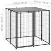 Dog Kennel Black 110x110x110 cm Steel