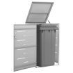 Single Wheelie Bin Shed 69x77.5x115 cm Stainless Steel