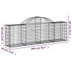 Arched Gabion Basket 200x30x60/80 cm Galvanised Iron