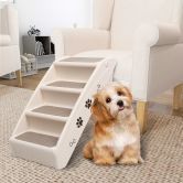 Folding Dog Stairs Cream 62x40x49.5 cm