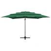 4-Tier Parasol with Aluminium Pole Green 250x250 cm