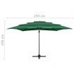 4-Tier Parasol with Aluminium Pole Green 250x250 cm