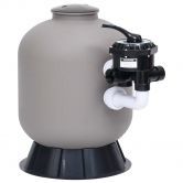 Pool Sand Filter with Side Mount 6-Way Valve Grey