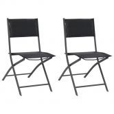 Folding Outdoor Chairs 2 pcs Steel and Textilene