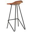 Bar Stools 4 pcs Brown Real Leather