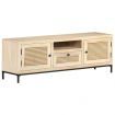 TV Cabinet 120x30x40 cm Solid Mango Wood and Natural Cane