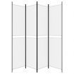 4-Panel Room Divider White 200x220 cm Fabric