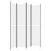 4-Panel Room Divider White 200x220 cm Fabric