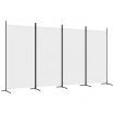 4-Panel Room Divider White 346x180 cm Fabric