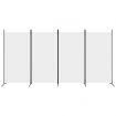 4-Panel Room Divider White 346x180 cm Fabric