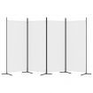 4-Panel Room Divider White 346x180 cm Fabric